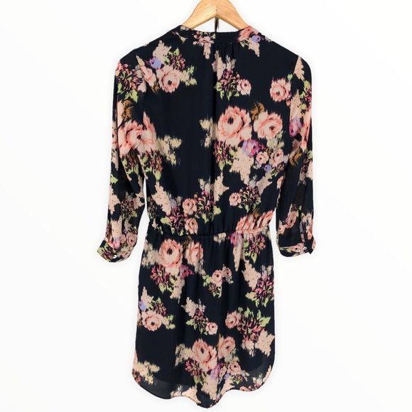 Daniel Rainn Floral Roll Tab Sleeve and Hem Drawstring Waist Dress size XS - Picture 7 of 11